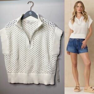 NWT Vintage Havana Open Knit Quarter Zip.